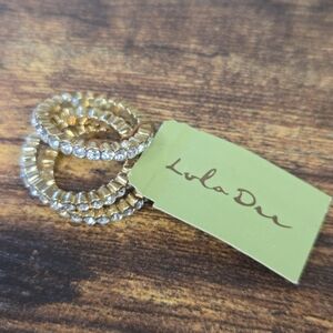 BOGO💖Lola Dee Trio of Goldtone Rhinestone Rings